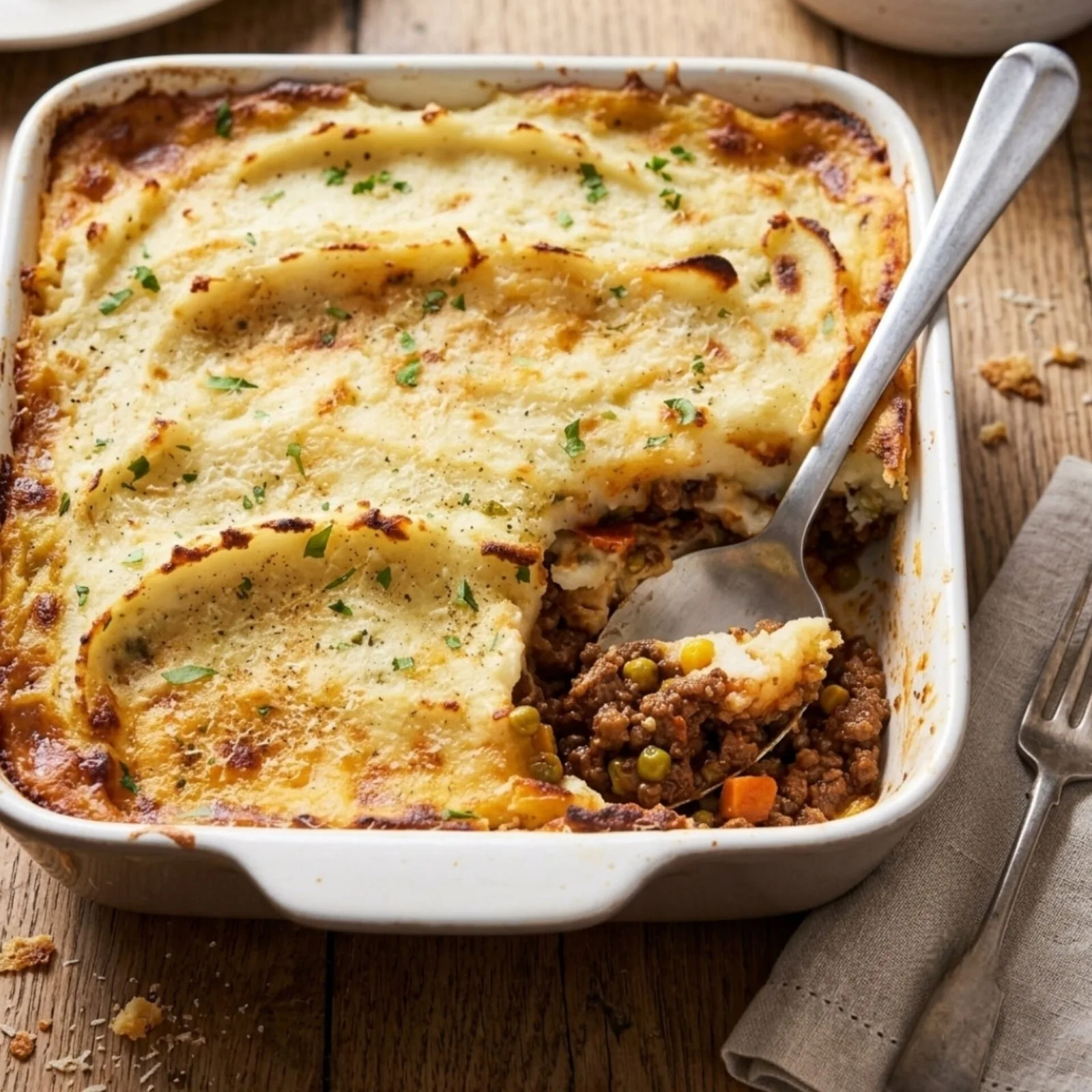 Authentic British Shepherd's Pie with Rich Red Wine Gravy