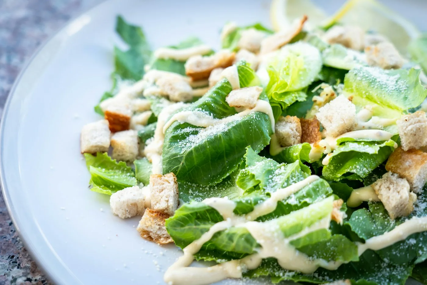 Classic Steakhouse Caesar Salad with Creamy Dressing & Brioche Croutons (Outback Style)