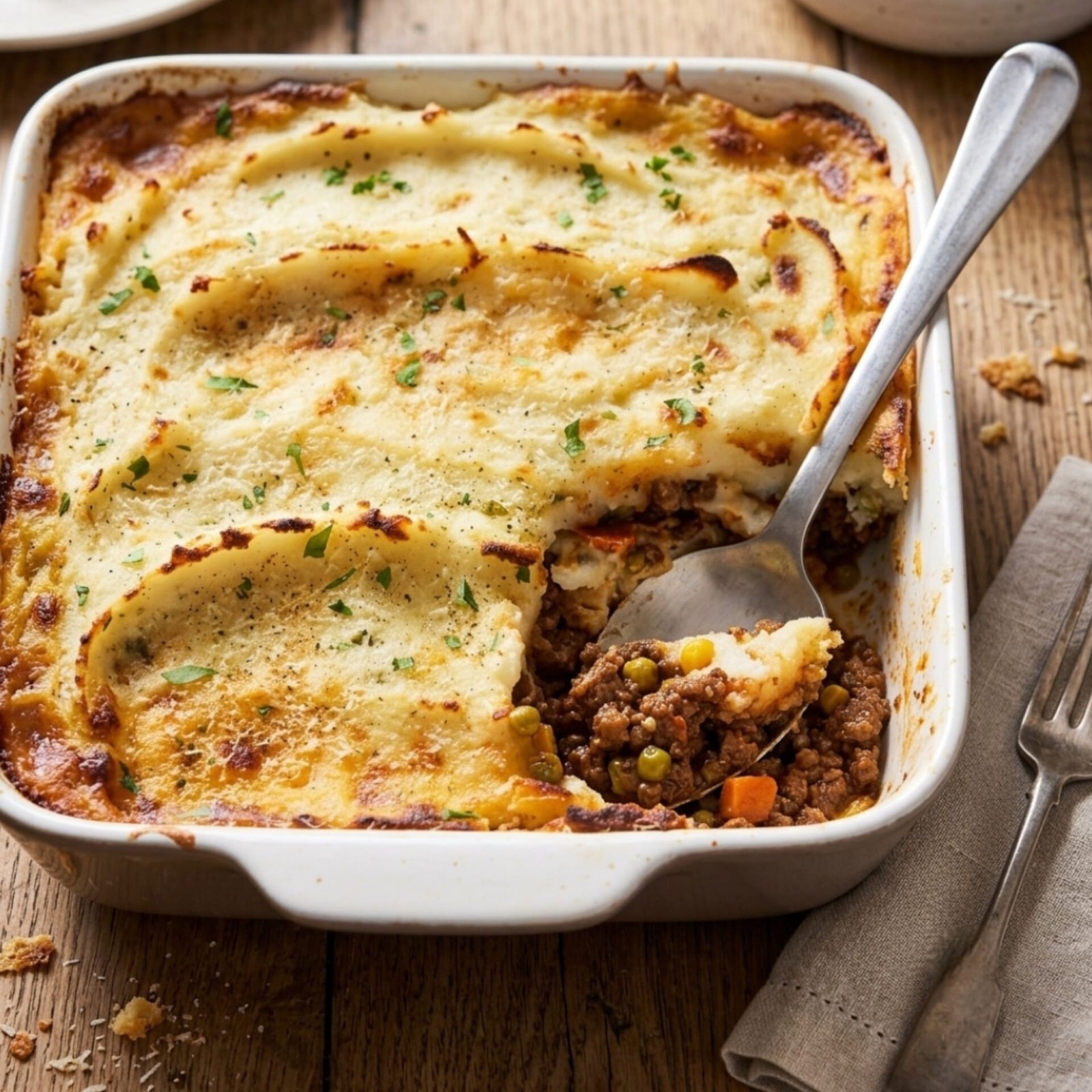 Authentic British Shepherd's Pie with Rich Red Wine Gravy