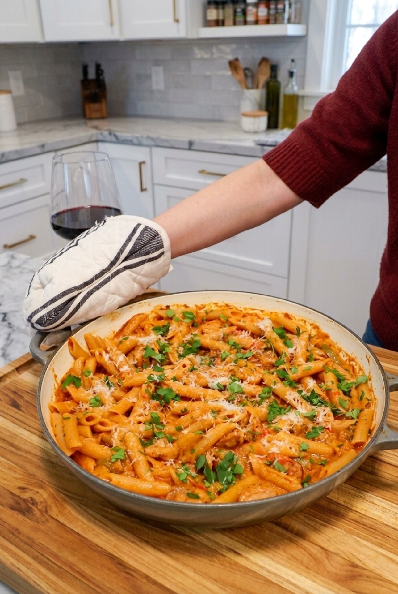 One-Pot Creamy Cajun Chicken & Sausage Pasta