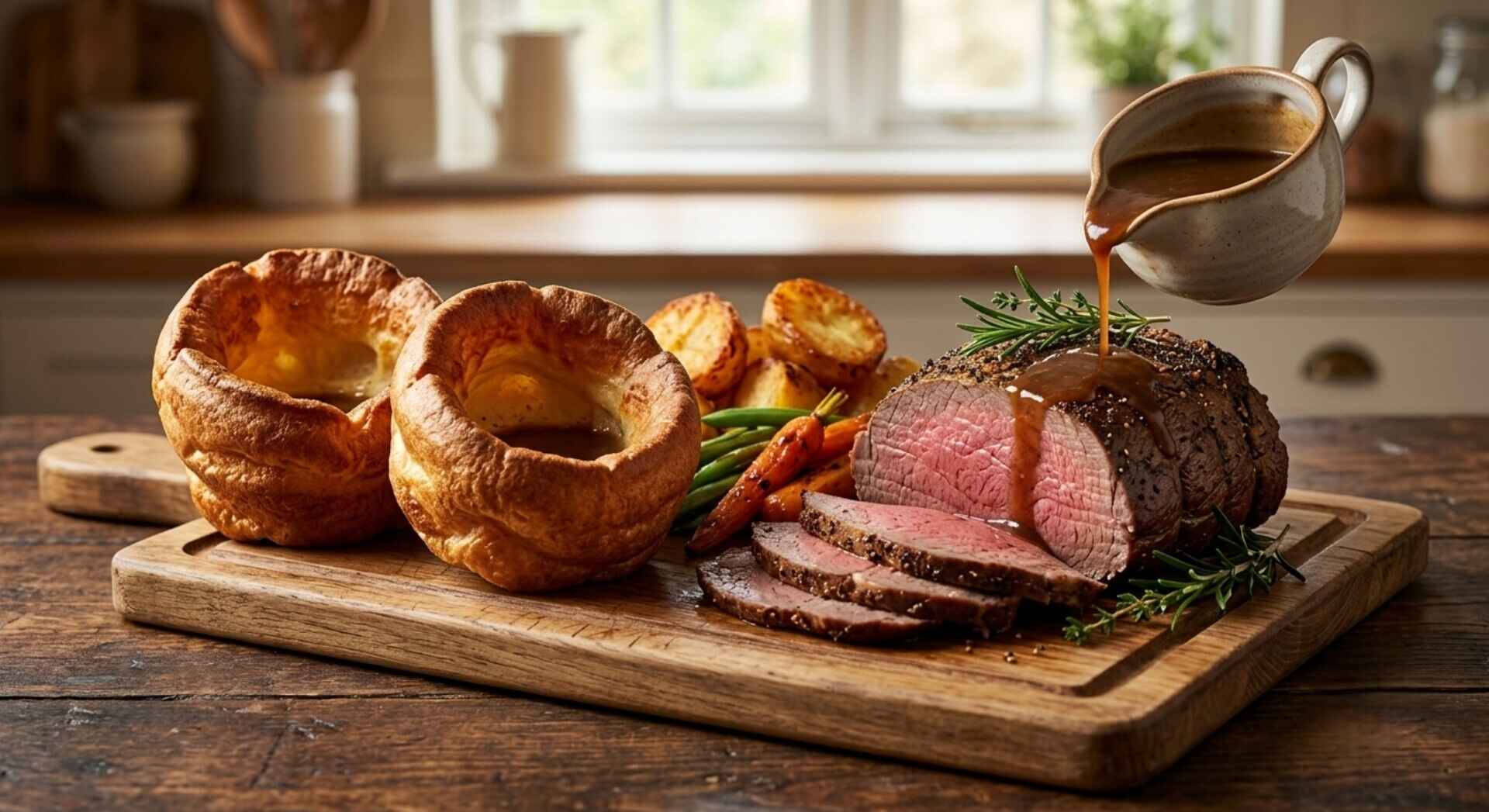 Traditional Sunday Roast Beef with Mile-High Yorkshire Puddings